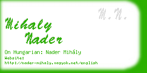 mihaly nader business card