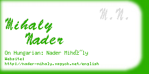 mihaly nader business card